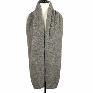 Barefoot Dreams CozyChic Gray Plush Knit Scarf Soft Lounge Wrap